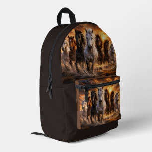 Wild Spirit Stampede – Majestueuze Rennende Paarde Bedrukte Rugzak