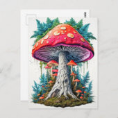 Wild Sprouting Psychedelic Mushrooms Art Briefkaart (Voorkant / Achterkant)