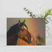 Wild Stallion, Golden Light and Rainbow Bedankkaart (Staand voorkant)