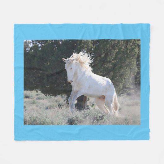 Wild Stallion Survivor Fleece Blanket Deken (Voorkant (Horizontaal))