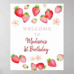 Wild Strawberry Berry Sweet Verjaardag Welkom Poster