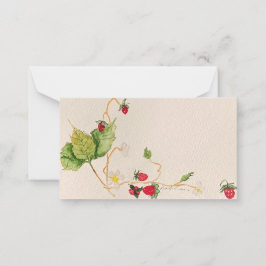 Wild Strawberry Note Card Notitiekaartje (Voorkant)
