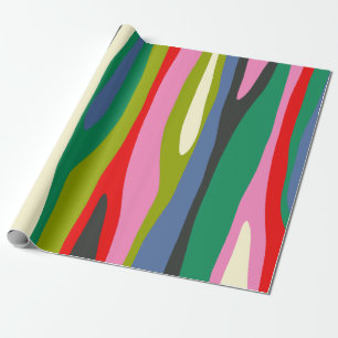 Wild Stripes Modern Multicolor Abstract Patroon Cadeaupapier