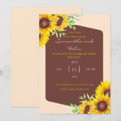 Wild Sunblos Autumn Wedding Invitation Kaart (Voorkant / Achterkant)