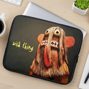 Wild Thing Quote Schattige Fun Kachina Doll Face B Laptop Sleeve