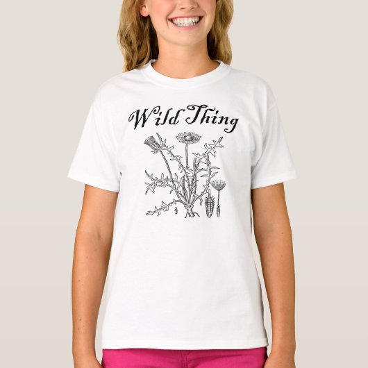 Wild Thing T-shirt met paardenbloem (Voorkant)