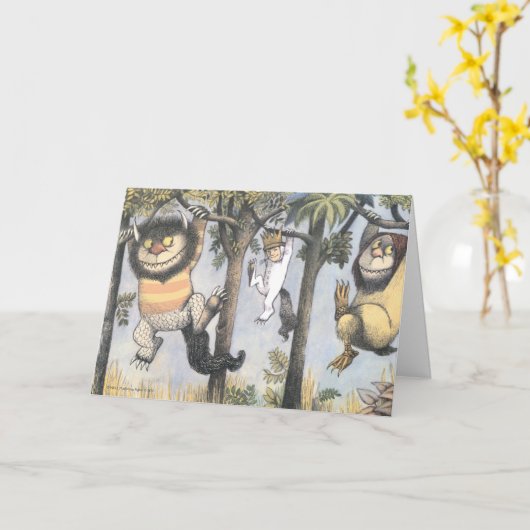 Wild Things and Max Swinging From Trees Kaart (Gele Bloem)