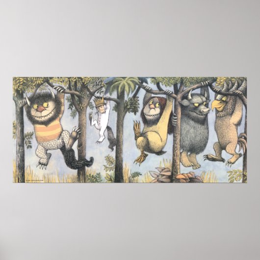 Wild Things and Max Swinging From Trees Poster (Voorkant)
