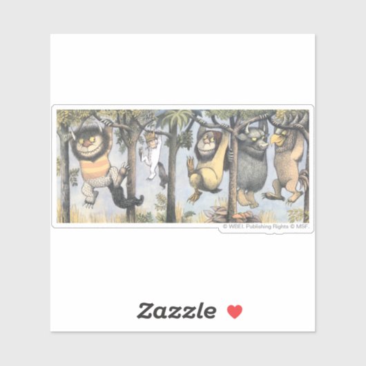 Wild Things and Max Swinging From Trees Sticker (Vel)