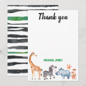 Wild Things Safarai Animal Anniversaire Merci (Devant / Derrière)