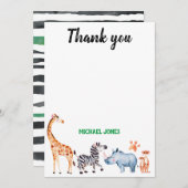 Wild Things Safarai Dier Verjaardag Dank u Bedankkaart (Voorkant / Achterkant)