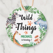 Wild Things Safari Dier Kids Verjaardagsfeest Bedankjes Labels (Voorkant)