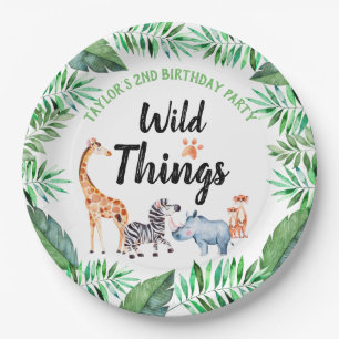 Wild Things Safari Dier Wild Things Verjaardag Papieren Bordje