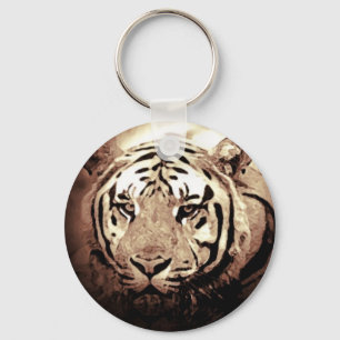 Wild Tiger Artwork Sleutelhanger