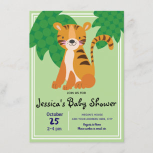Wild Tiger Baby shower Kaart