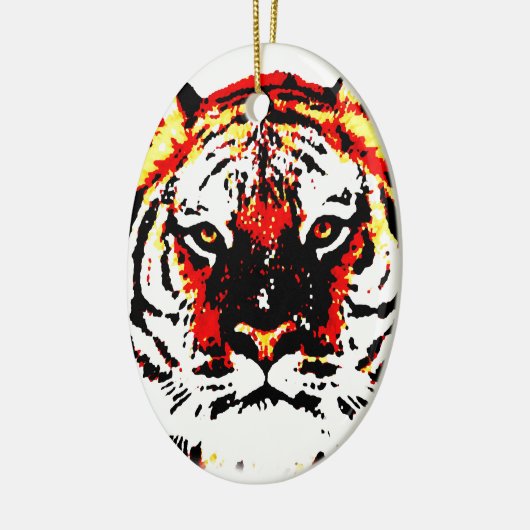 Wild Tiger Eyes Keramisch Ornament (Links)