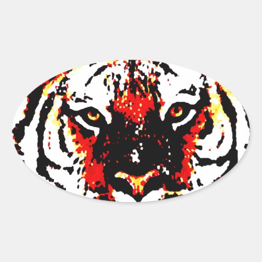 Wild Tiger Eyes Ovale Sticker (Voorkant)
