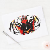 Wild Tiger Eyes Ovale Sticker (Envelop)