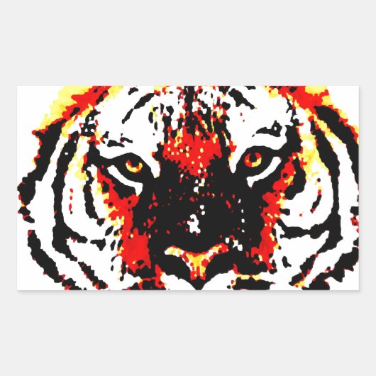 Wild Tiger Eyes Rechthoekige Sticker (Voorkant)
