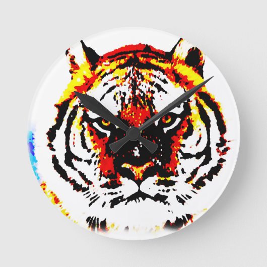 Wild Tiger Eyes Ronde Klok (Voorkant)