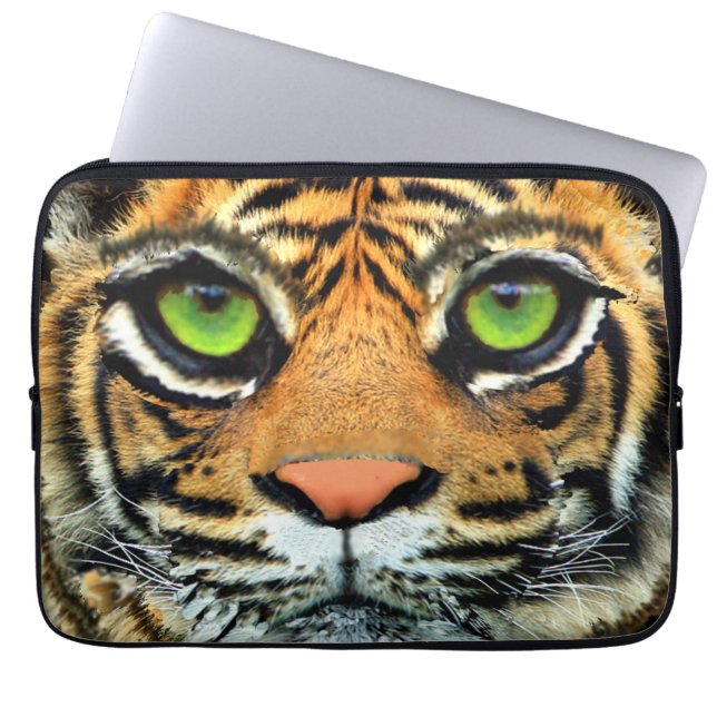 Wild Tiger Face Laptop Sleeve (Voorkant)