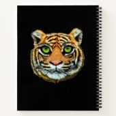 Wild Tiger Face op Black Notitieboek (Achterkant)