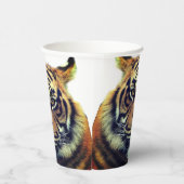 Wild Tiger Face Papieren Bekers (Rechts)