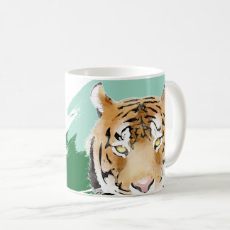 Wild Tiger Head Watercolor Birthday  Koffiemok