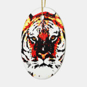 Wild Tiger Keramisch Ornament (Links)