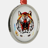 Wild Tiger Metalen Ornament (Rechts)