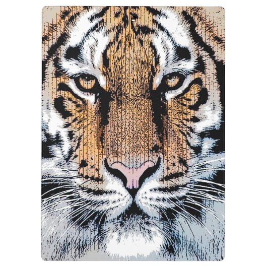 Wild Tiger Portret Grafische persstijl Klembord (Achterkant)