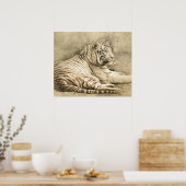 Wild Tiger Safari Jungle Artwork Photo Poster (Cuisine)