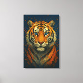 Wild Tiger – Vet geschilderd portret Canvas Print (Voorkant)