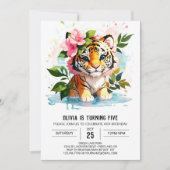 Wild Tigress Custom Invitation d'anniversaire (Devant)