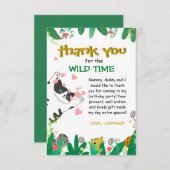 Wild Time Cute Kitty Cat Greenery Hartelijk dank Bedankkaart (Voorkant / Achterkant)