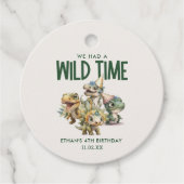 Wild Time Schattigee Dinosaurus Kids Verjaardagsfe Bedankjes Labels (Voorkant)