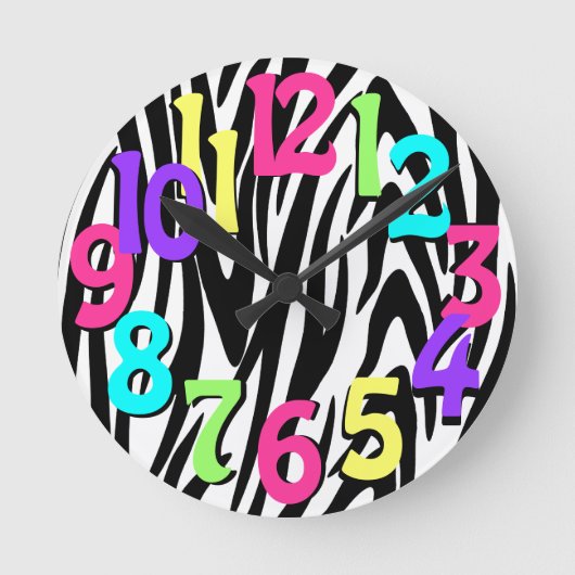 Wild Time Zebra Stripe Ronde Klok (Voorkant)