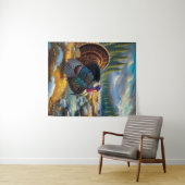 Wild Tom Turkije eerste sneeuw Wandkleed (In Situ (horizontaal))