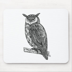 Wild Totem Animal Owl Doodle Muismat