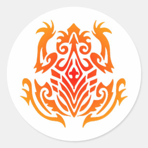 Wild Tribal Frog Tattoo Ronde Sticker