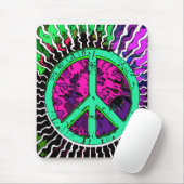 Wild Trippy Hippie Peace Sign Muismat (Met muis)