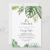 Wild Tropical C'est Twins Baby shower Invitation (Devant)