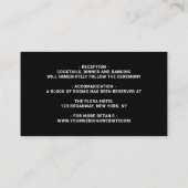 Wild Tropical Foliage Bruiloft Zwart Details Enclo Informatiekaartje (Achterkant)