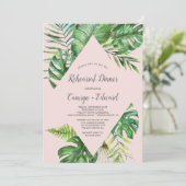 Wild Tropical Palm | Blush repesial Dinner Kaart (Staand voorkant)