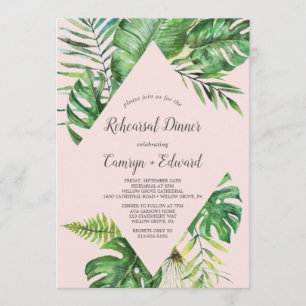 Wild Tropical Palm   Blush repesial Dinner Kaart