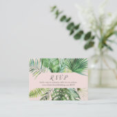 Wild Tropical Palm | Blush Weddenschap Website RSV Informatiekaartje (Staand voorkant)