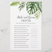 Wild Tropical Palm Bride en Groom Trivia Game Flyer (Voorkant)