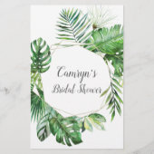 Wild Tropical Palm Bride en Groom Trivia Game Flyer (Achterkant)