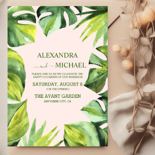 Wild Tropical Palm Casual Wedding Kaart