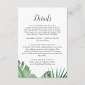 Wild Tropical Palm | Details patroonbruiloft Informatiekaartje (Voorkant)